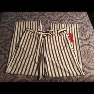 Black and white striped pants
